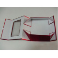 Red Metallic Paper Foldable Gift Box with Window